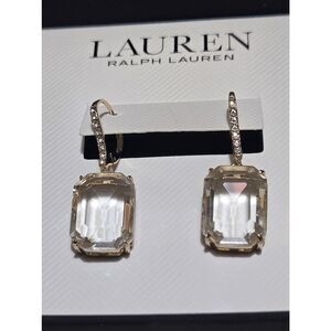 Lauren Ralph Lauren Gold-Tone Clear Crystal Drop Earrings